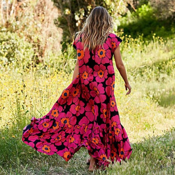 Free People Blossom Silk Maxi Dress - Picture 2 of 7